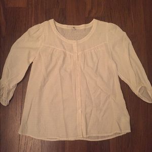 White blouse w light checkered pattern